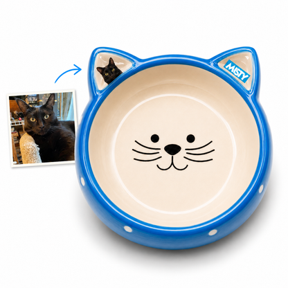 Personalized Ceramic Cat Bowl