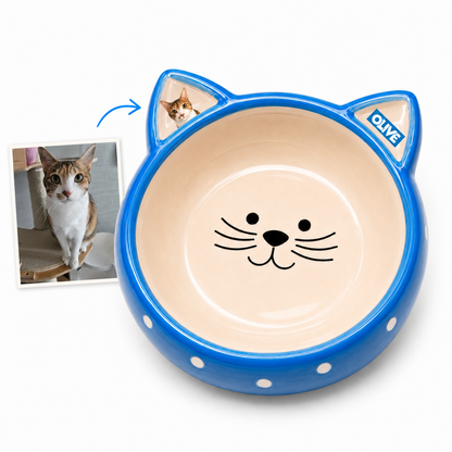 Personalized Ceramic Cat Bowl