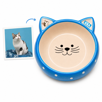 Personalized Ceramic Cat Bowl