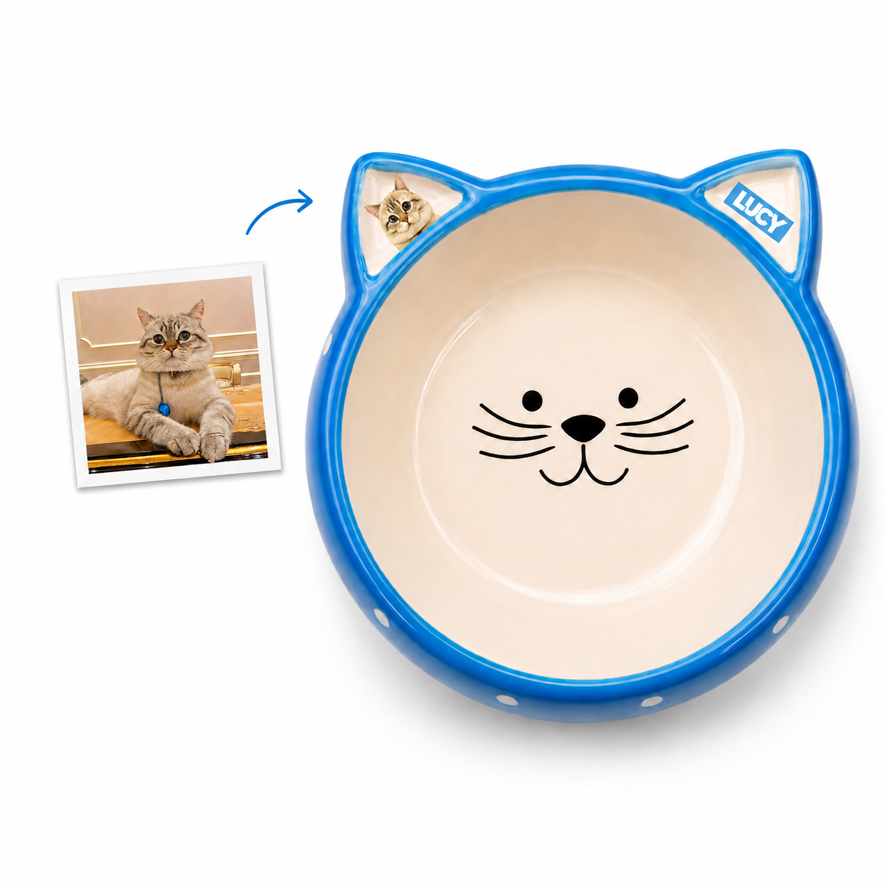 Personalized Ceramic Cat Bowl