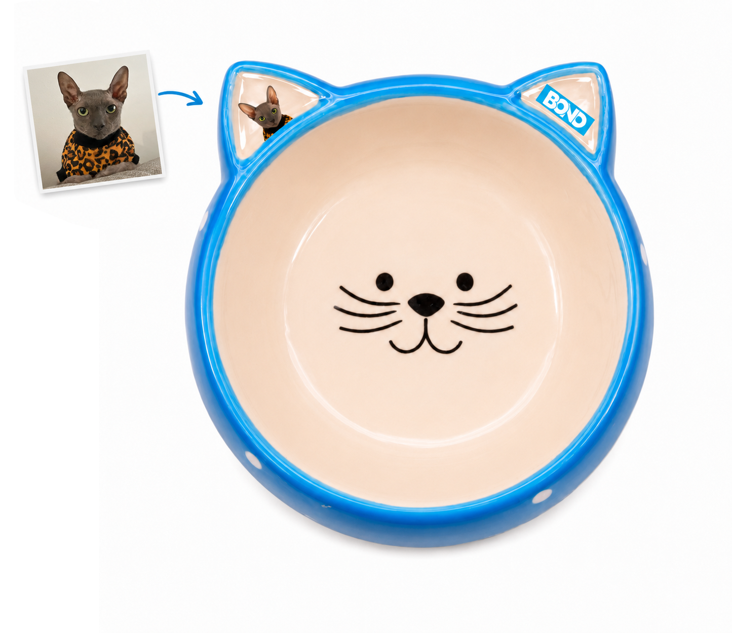 Personalized Ceramic Cat Bowl